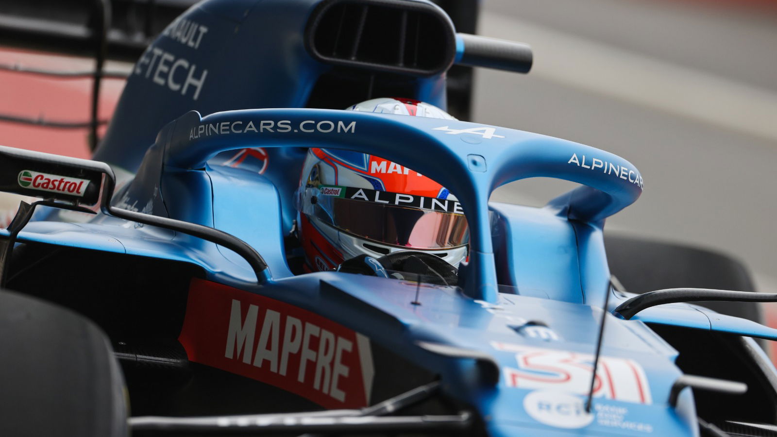 Ocon at the wheel as Alpine A521 F1 car makes track debut at Silverstone